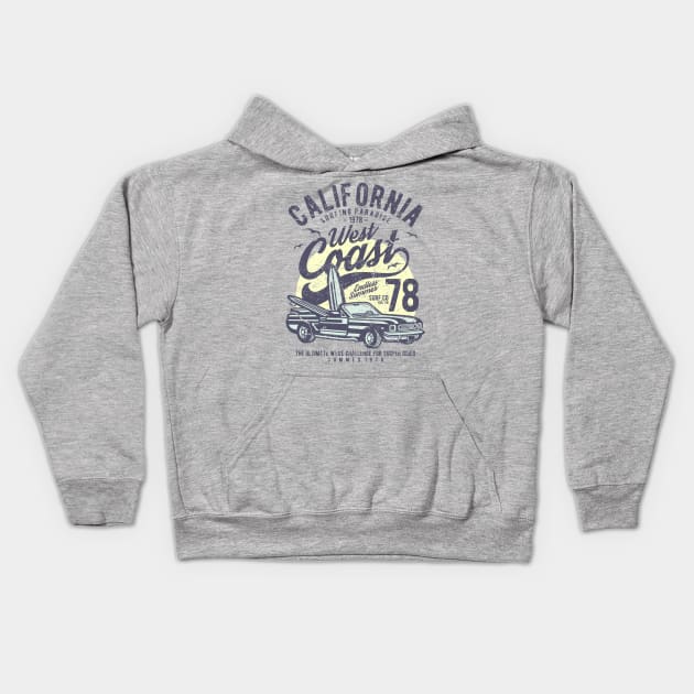 California Surfing Paradise West Coast Endless Summer Kids Hoodie by JakeRhodes